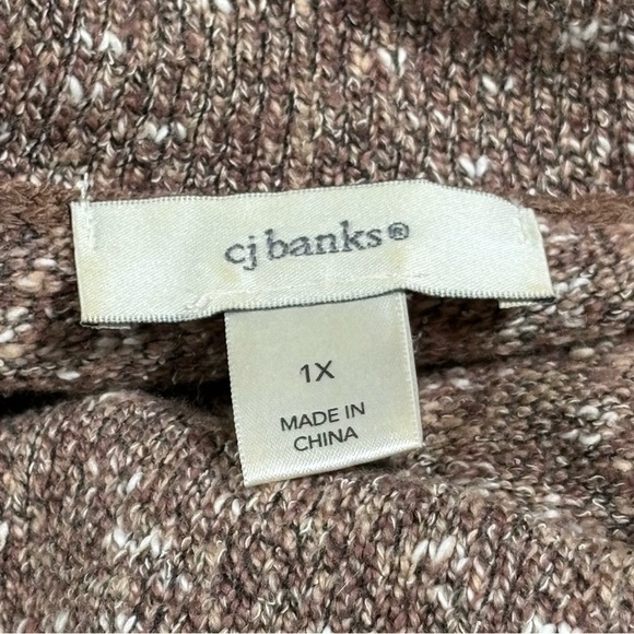 Christopher Banks womens 1X snowflake mocha mousse cowl neck cotton blend soft - Picture 6 of 12